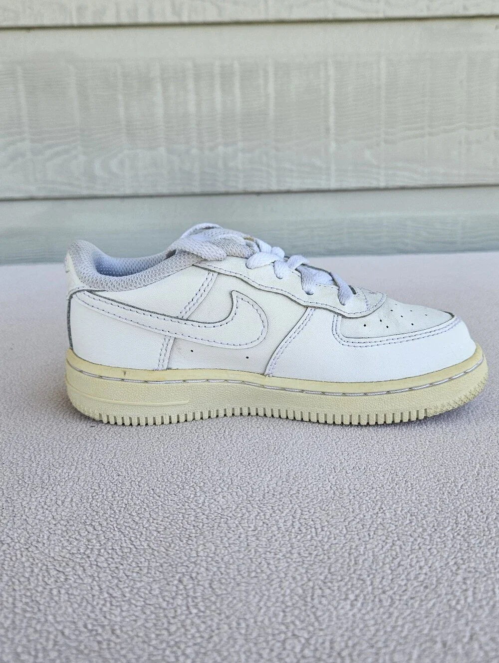 Nike Air Force 1 AF1 Low Triple White Toddler SZ 10C Leather Tie 314194-117